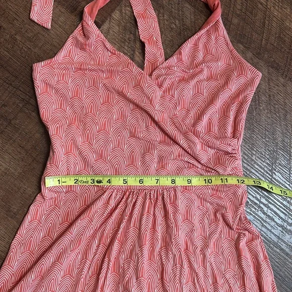 Boden St. Lucia Halter Dress Coral & White size 4, like new! - Picture 6 of 10